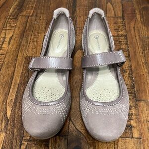 Giani Bernini Caprice Shoes comfort Mary Janes adj straps leather Taupe size 7.5